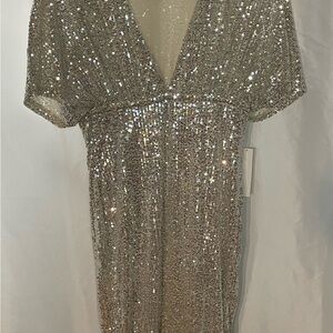 VENUS Sparkling Beige Sequin Top